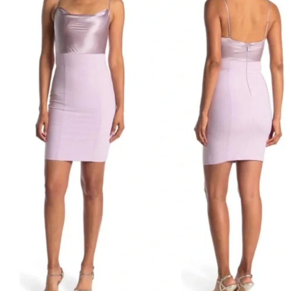 Cinq à Sept Lilac Satin Mini Dress